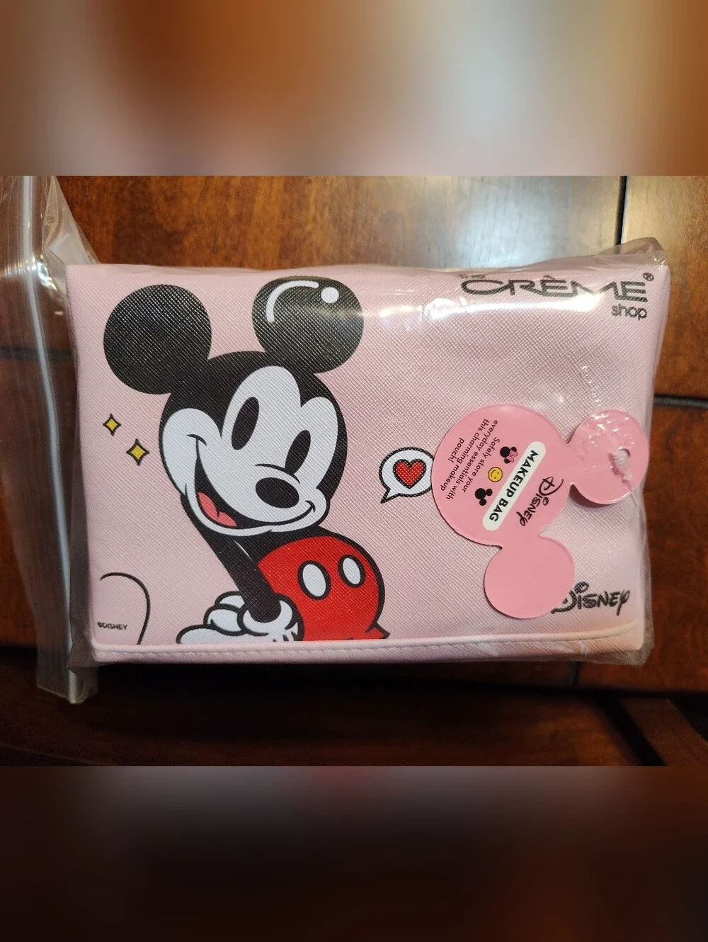 Disney x The Crème Shop Minnie & Mickey Pink Cosmetic Pouch